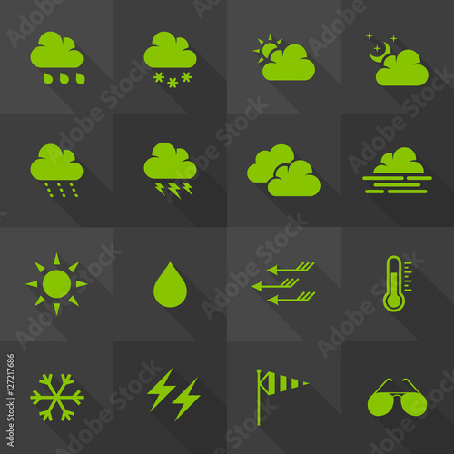 Vector Flat Icon Set - Weather    