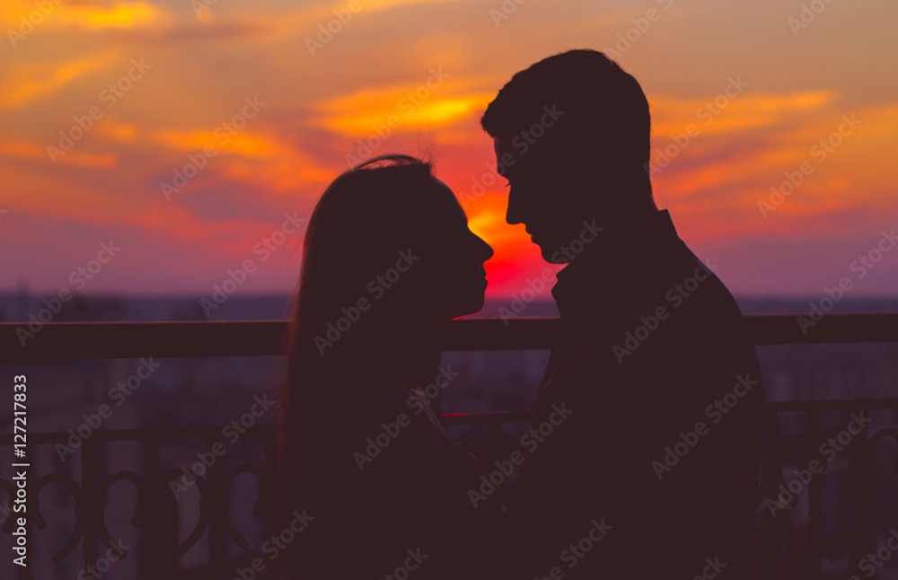 silhouette on the sunset