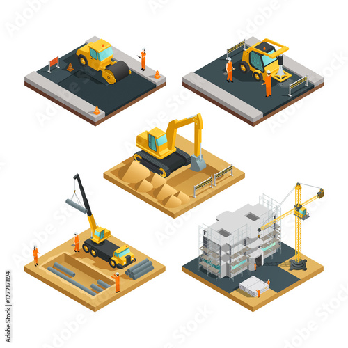 Construction Isometric Composition Set
