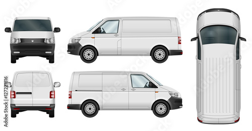 Car vector template. Cargo minivan isolated on white background. All elements in groups on separate layers. The ability to easily change the color. photo