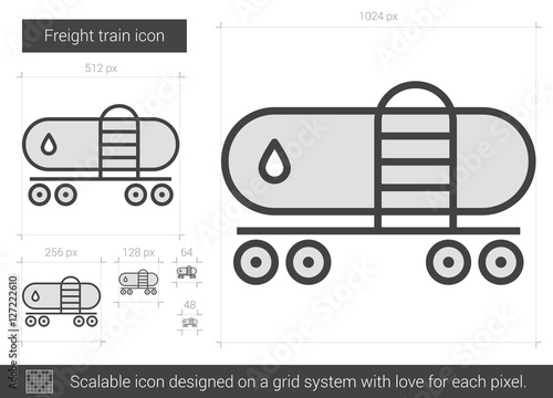 Freight train line icon.