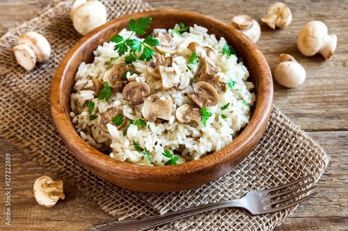 Mushroom risotto photo