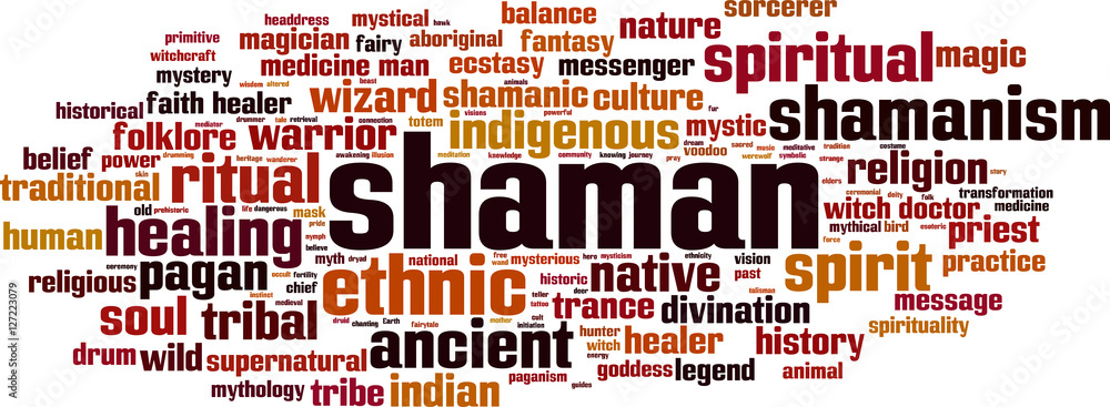 Obraz premium Shamanism word cloud concept. Vector illustration