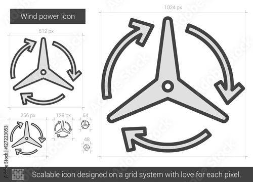 Wind power line icon.