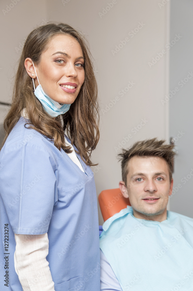 Fototapeta premium Young men at the dentist