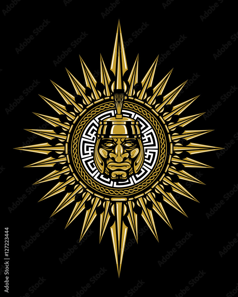 Greek Roman Warrior Gladiator Shield Emblem Heraldic Spartan Badge Greek Roman Warrior Gladiator Shield Emblem Heraldic Spartan Badge