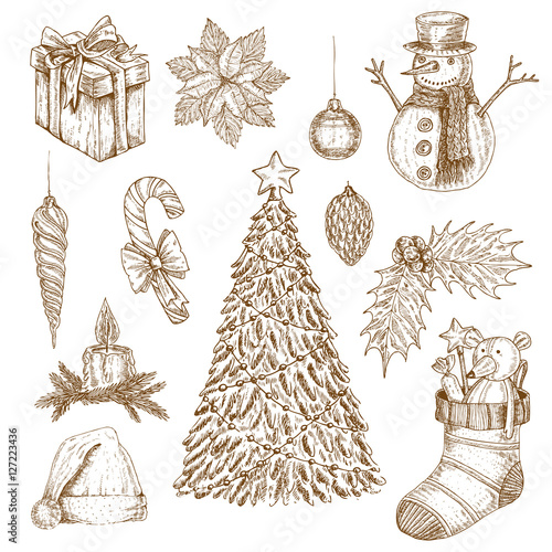 Christmas Hand Drawn Elements Set