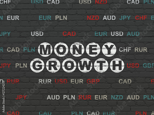 Banking concept: Money Growth on wall background