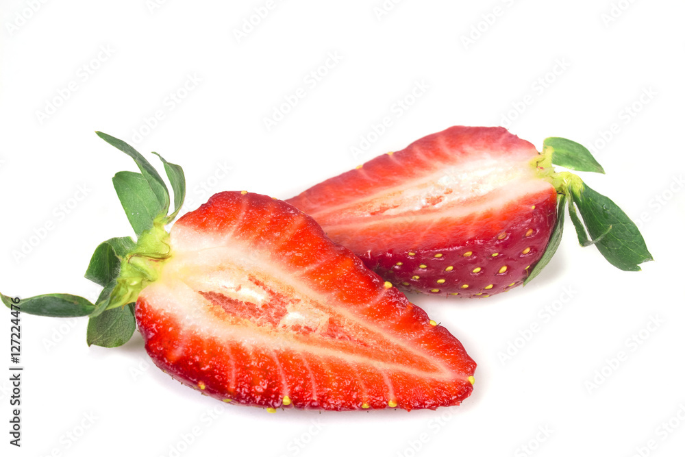 cut in two halves horizontally ripe juicy strawberries cut in two halves horizontally ripe juicy strawberries