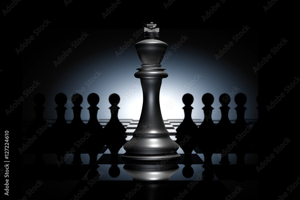 Premium Photo  3d rendering chess board game for leadership concepts