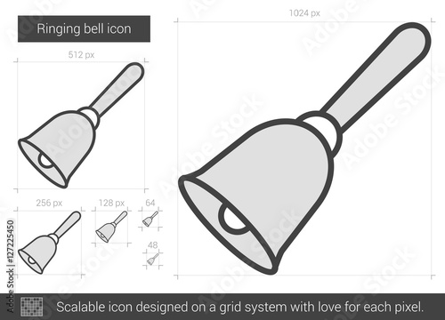Ringing bell line icon.