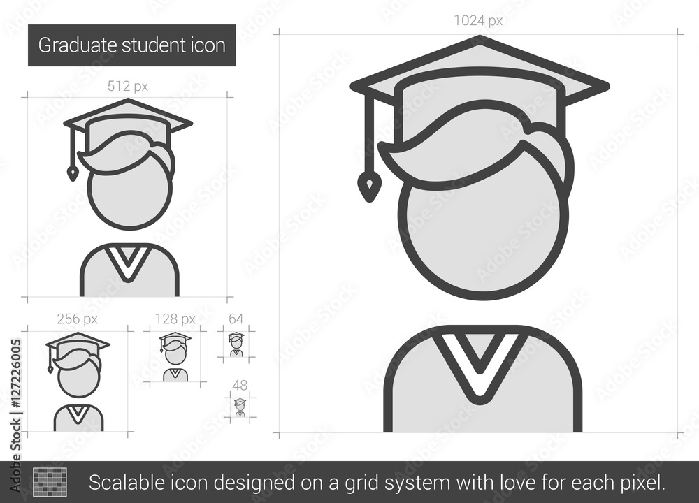 Graduate student line icon. Graduate student line icon.