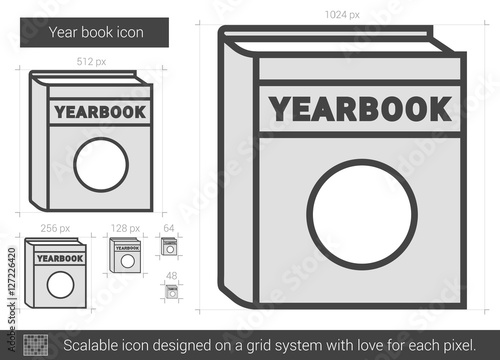 Year book line icon.