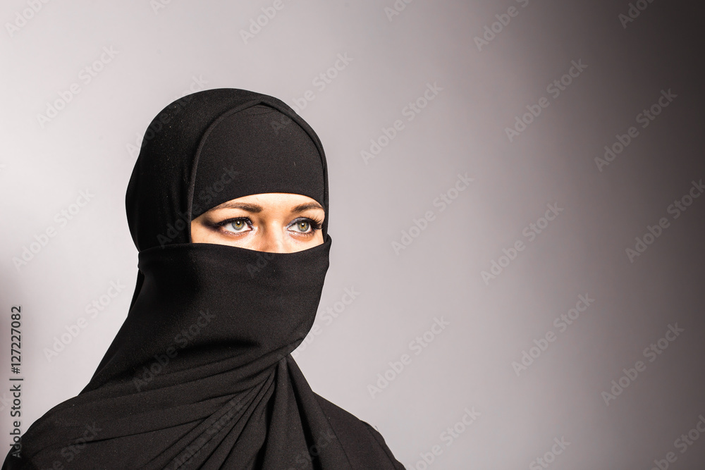 Young arabian woman in hijab or niqab. Young arabian woman in hijab or niqab.