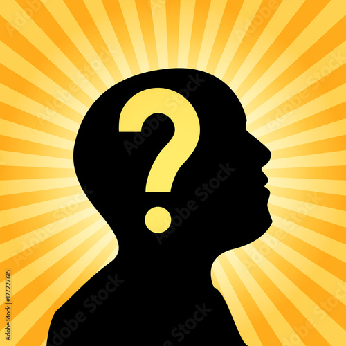 Human silhouette with question mark sign