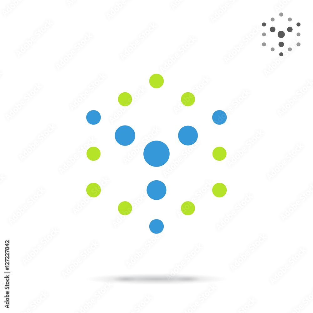 Dotted cube logo template Dotted cube logo template