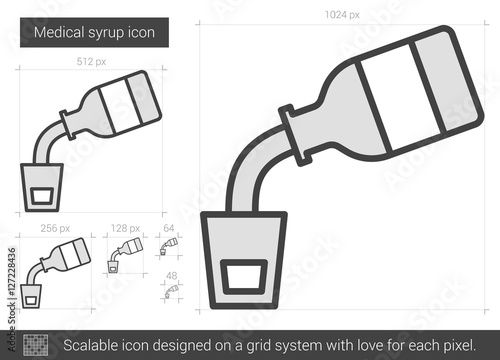 Medical syrup line icon.
