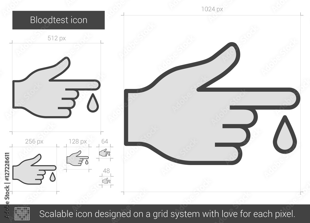 Blood test line icon. Blood test line icon.