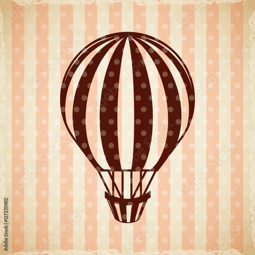 air balloon vehicle icon. colorful design. vector illustration