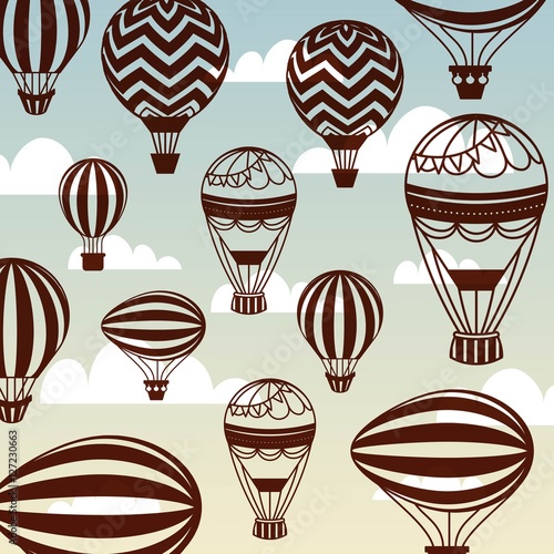air balloons background. colorful design. vector illustration