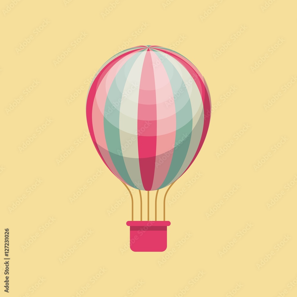 Obraz premium air balloon vehicle over yellow background. colorful design. vector illustration