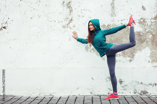 Fitness sport girl in the street