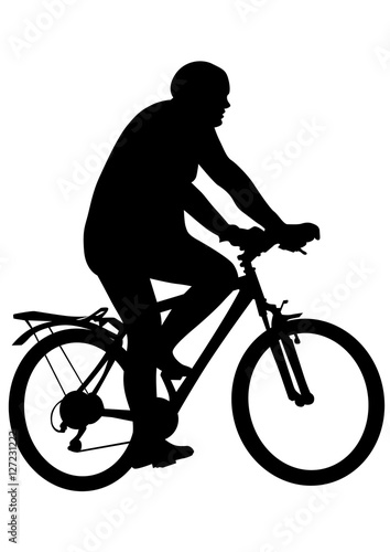 Sport man whit bike on white background