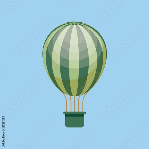 air balloon vehicle over blue background. colorful design. vector illustration