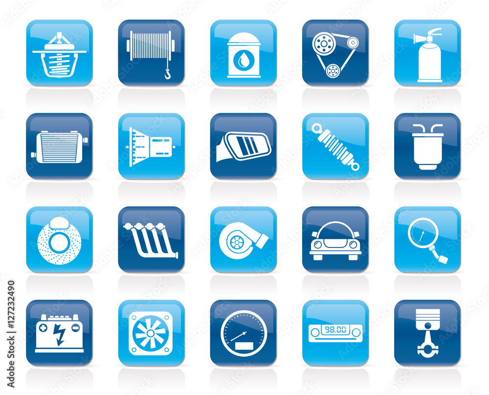 Car part and services icons 2 - vector icon set