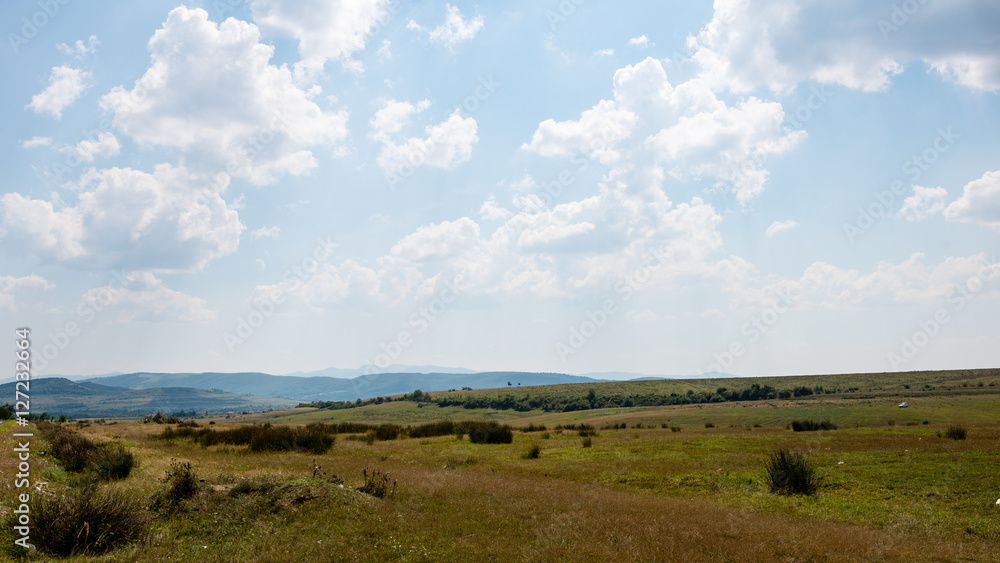 colorful countryside view in carpathians