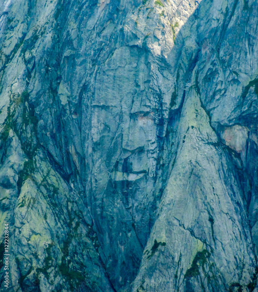 the face of the famous Albigna ghost in the mountains of the southern Swiss Alps
