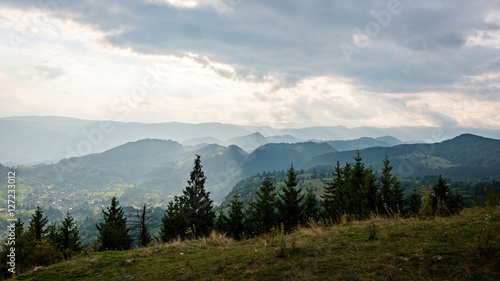 colorful countryside view in carpathians
