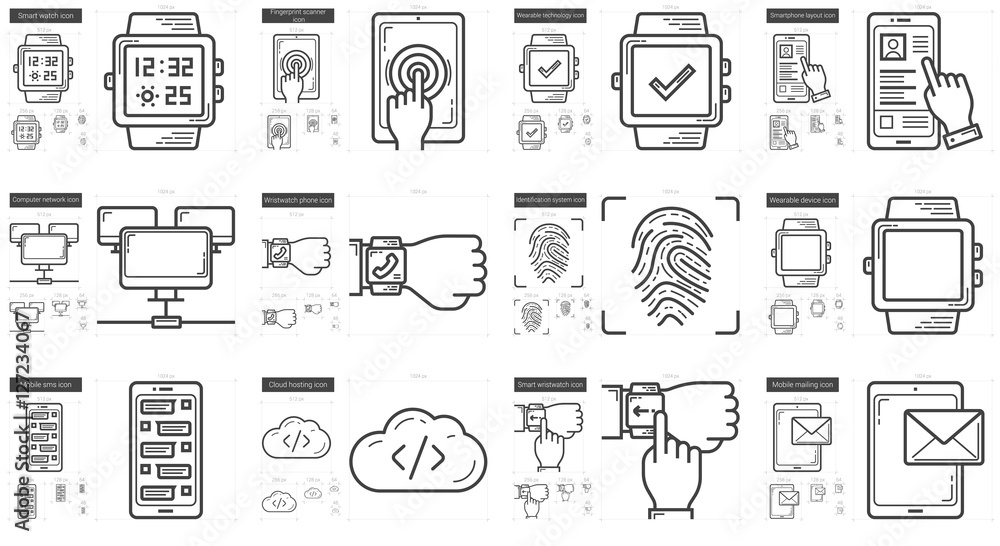 Mobility line icon set. Mobility line icon set.