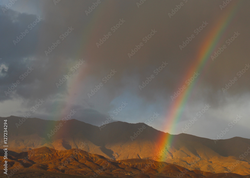 Desert double rainbow