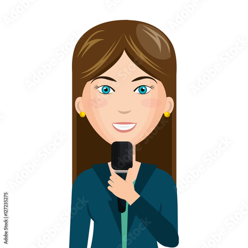reporter live news isolated icon vector illustration design