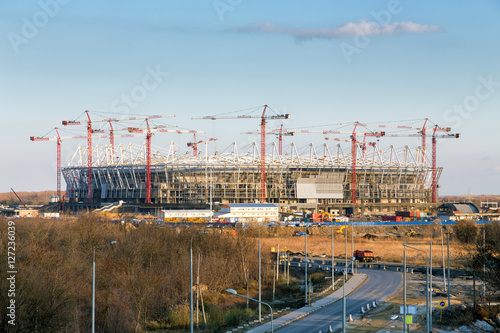 Construction of new football stadium in November 2016 for upcomming FIFA World Cup in 2018. Rostov-on-Don will be one of the host cities for the championship.