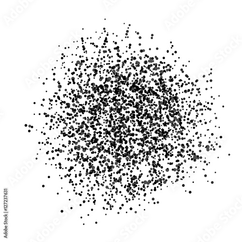Abstract black dots. Explosion of spots. Design element. Vector Illustration.