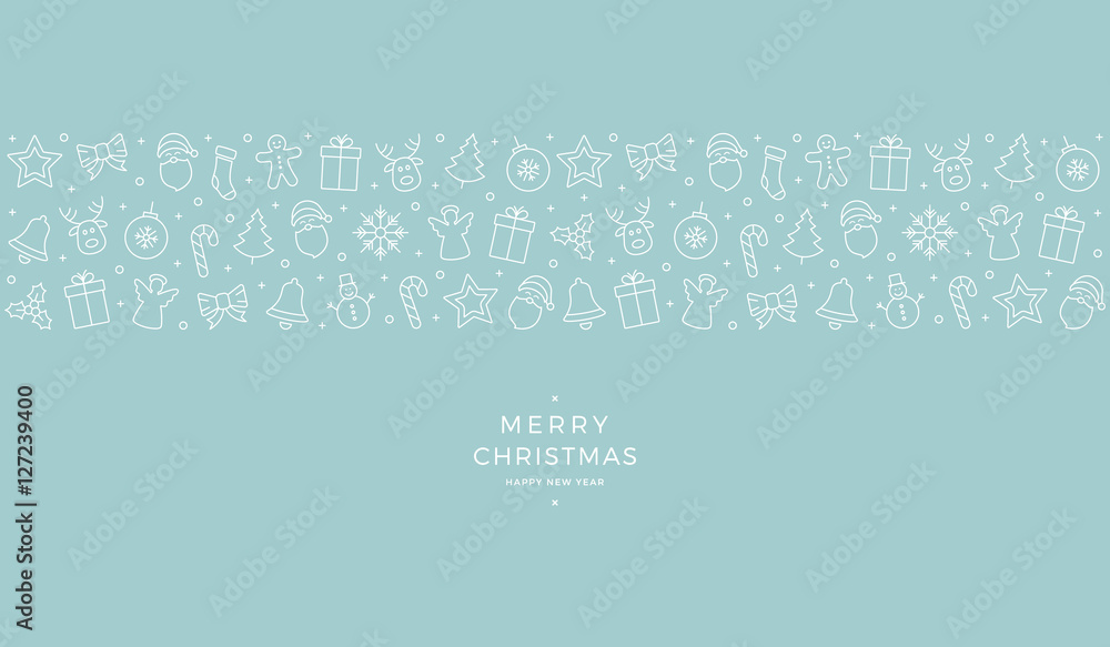 christmas icon elements banner blue background christmas icon elements banner blue background