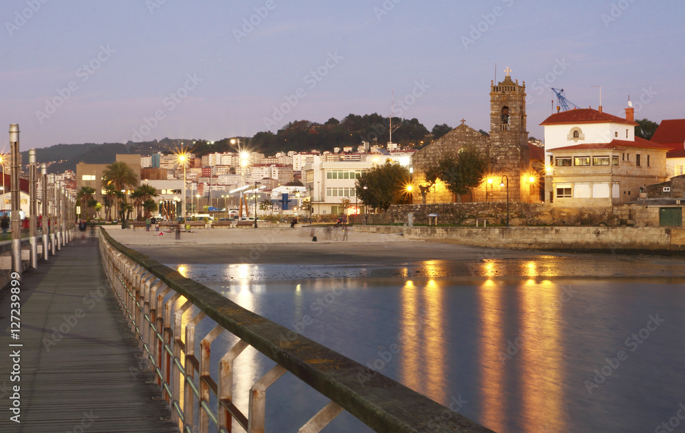 wooden bridge over the sea in Vigo