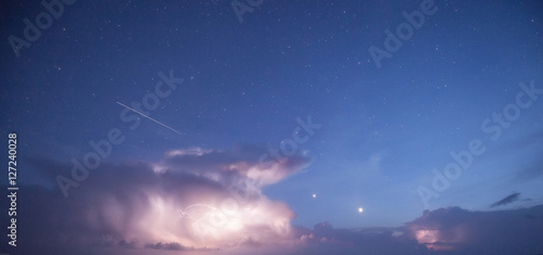 Thunderstorm at night sky