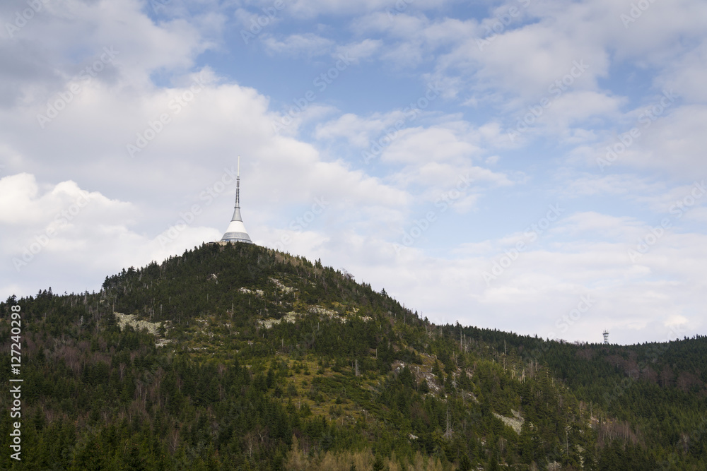 Telecommunication transmitters tower on Jested, Liberec, Czech Republic