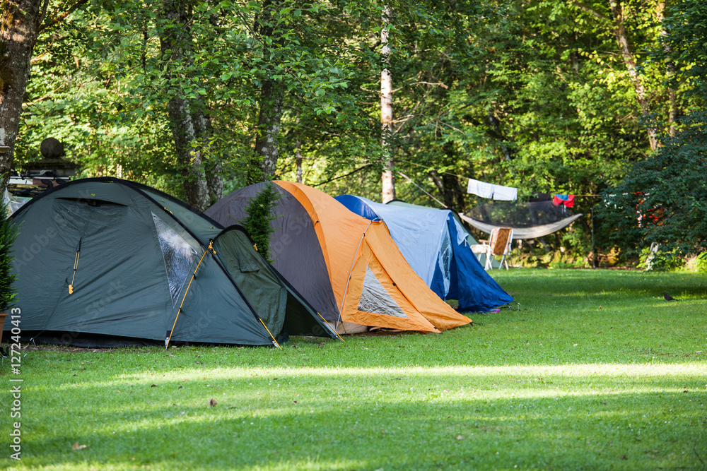 Camping area with tents