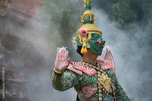 Khon Mask Traditional Thai drama dance photo
