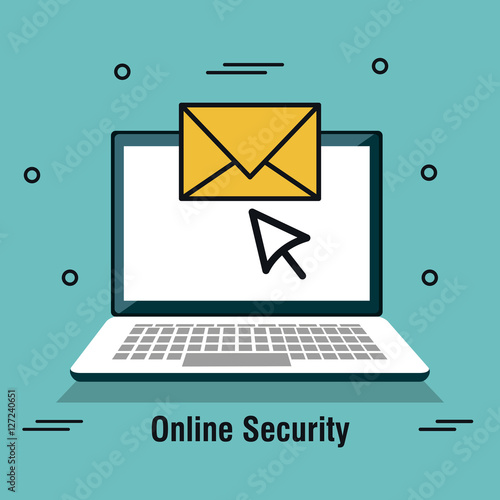 online security flat icons vector illustration design