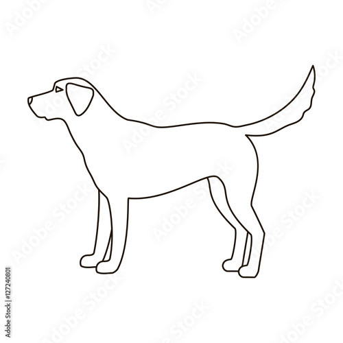 Labrador icon in outline style isolated on white background. Dog breeds symbol stock vector illustration.