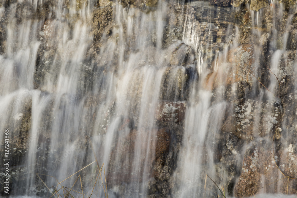 Water Pouring Down Rocks