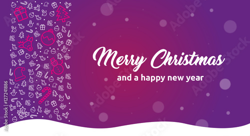 elegante und reduzierte Grußkarte für Weihnachten und Neujahr