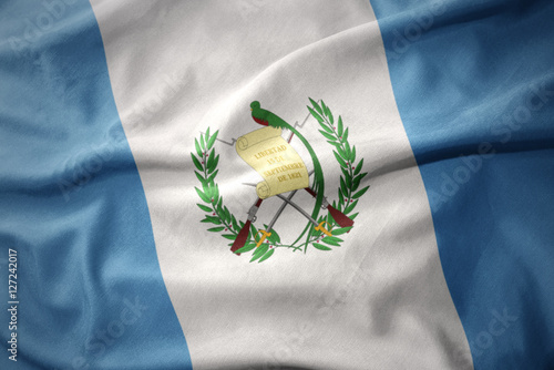 waving colorful flag of guatemala. photo
