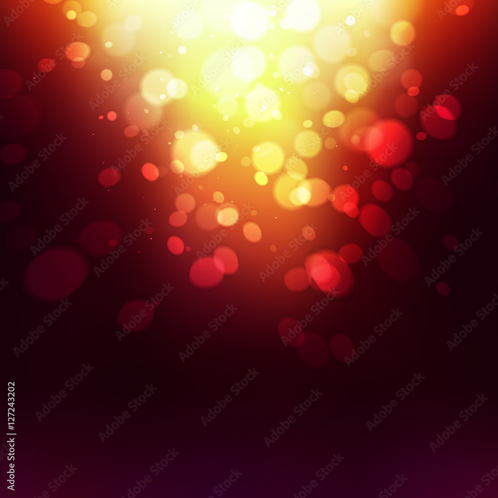 Abstract Golden Holiday Background bokeh effect