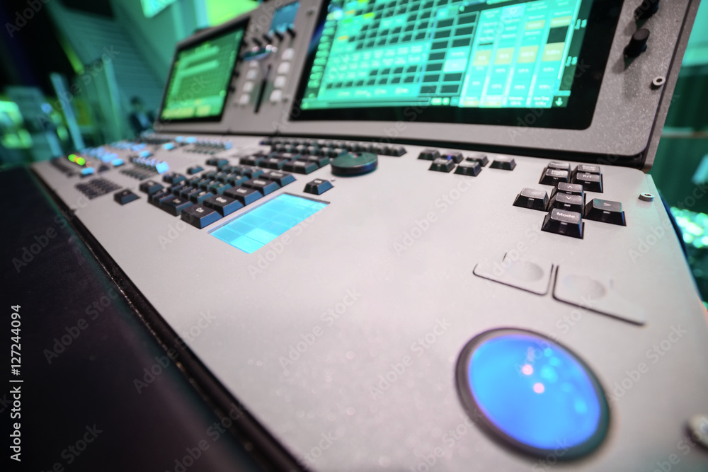Mixing console. Sound mixer. Mixing console. Sound mixer.
